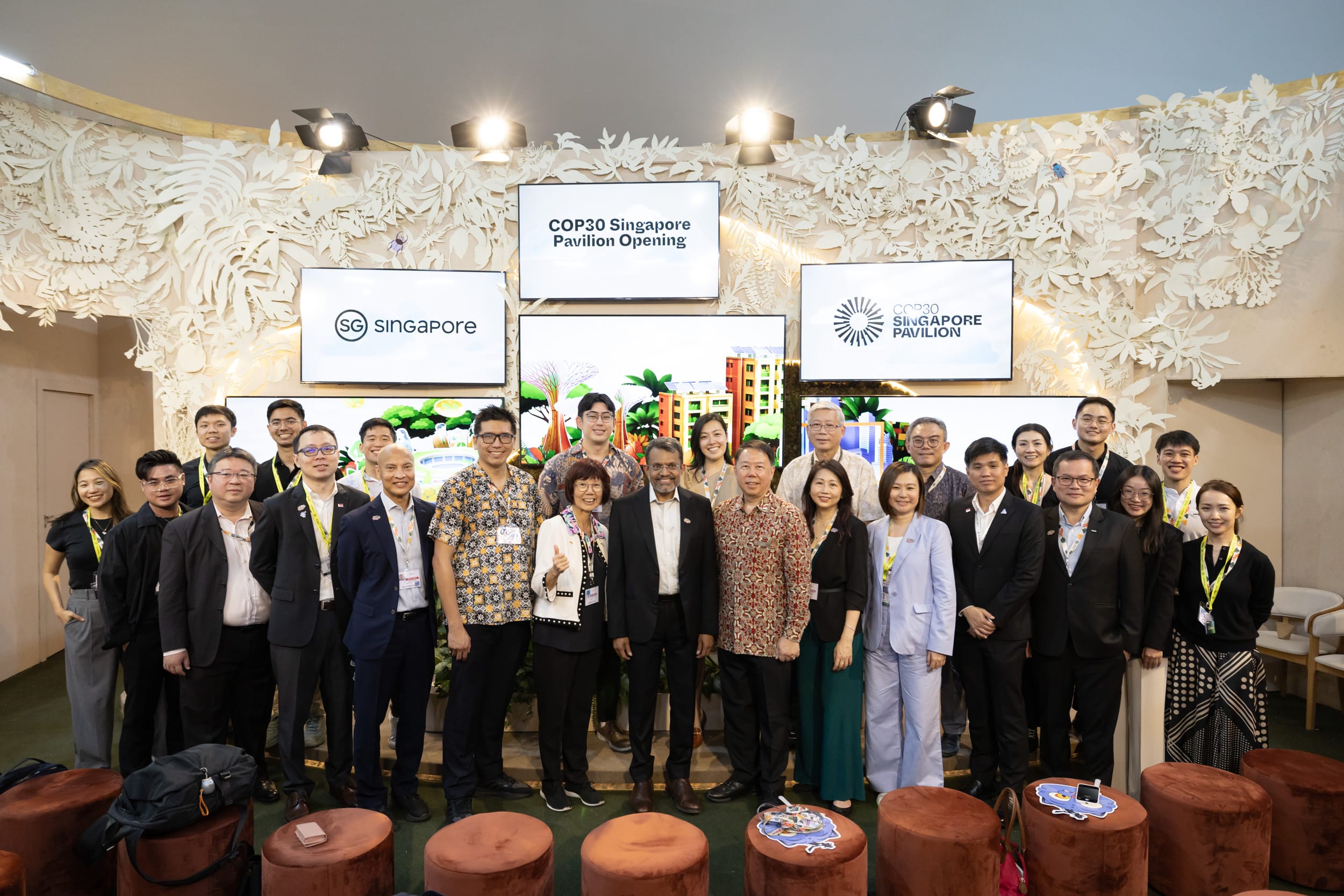 Group Photo at COP30 Singapore Pavilion